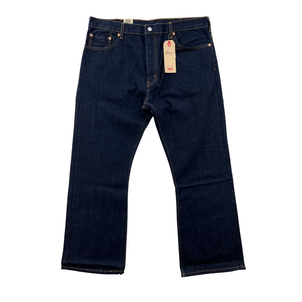 NEW Levis 517 Bootcut Jeans Mens 40x30 Dark Wash Indigo Blue Rigid Cotton Cowboy